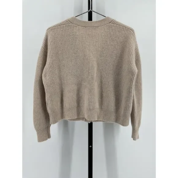 Jenni Kayne Cropped Beige Cashmere Cocoon Cardigan Size XXS - Picture 3 of 6